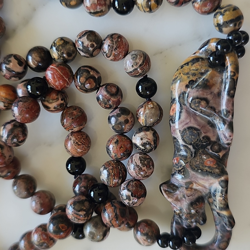 🟤HP🟤Leopard Skin Jasper Onyx Necklace - Picture 7 of 10